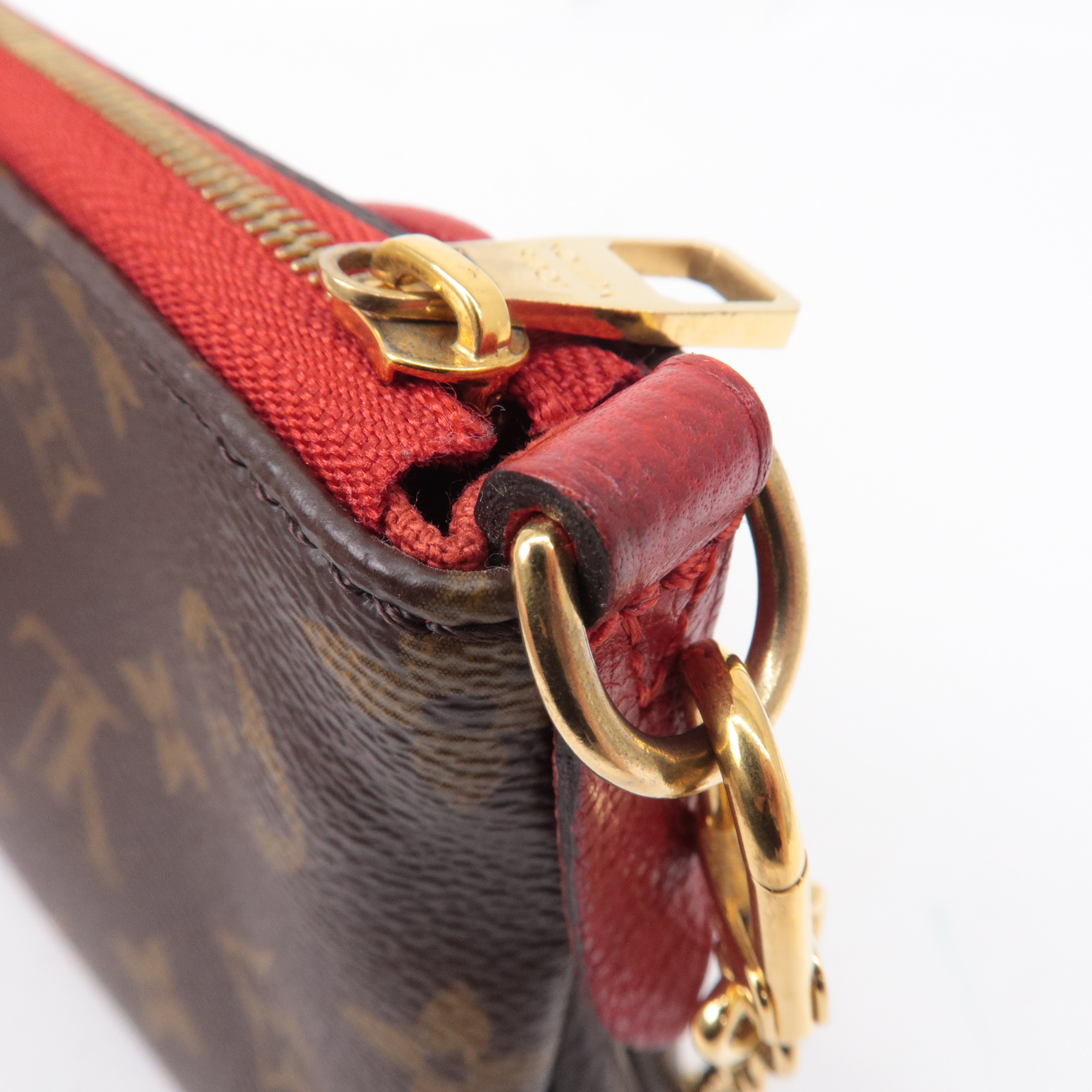 Louis Vuitton Monogram Pallas Clutch 2Way Bag Cerise M41638