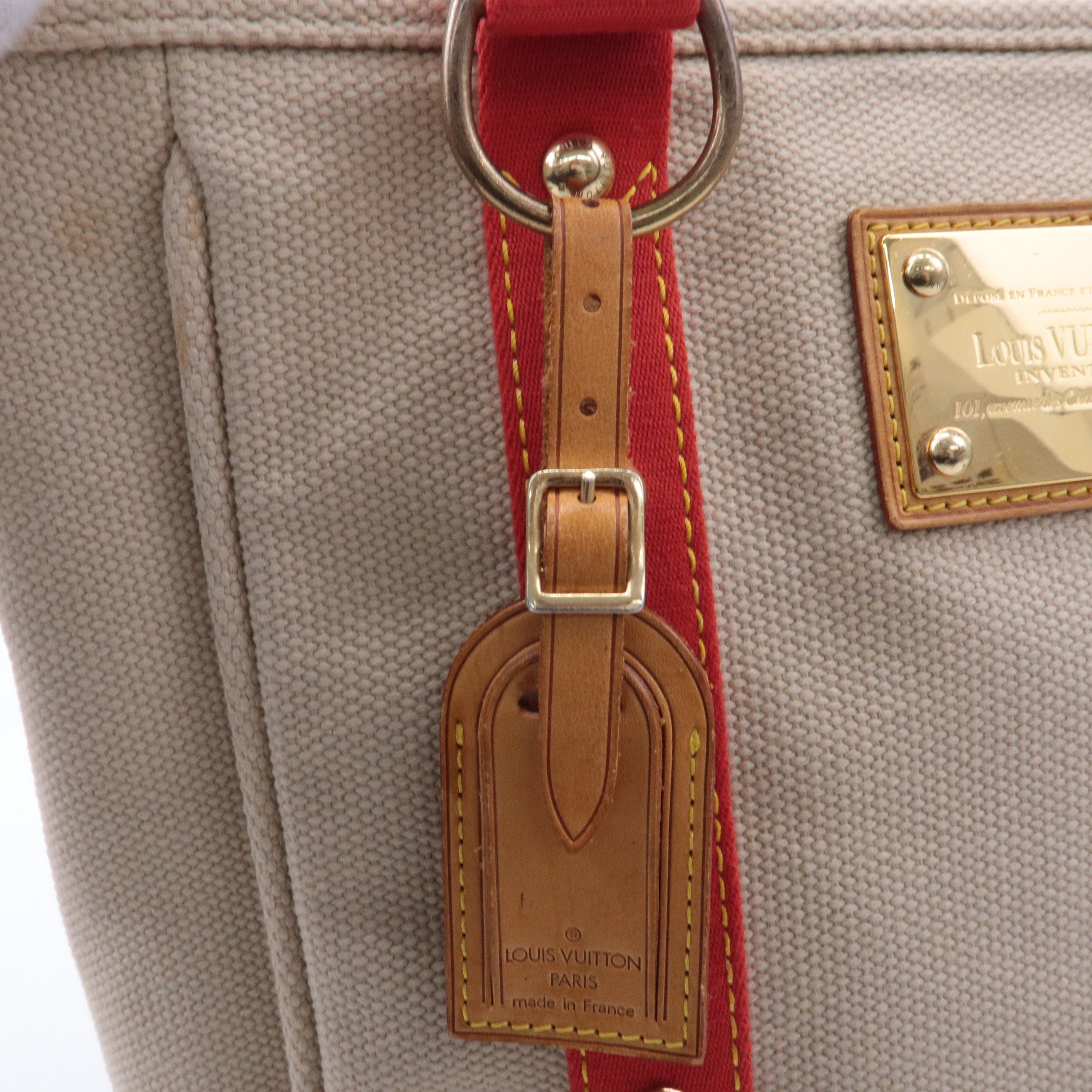 Louis Vuitton Antigua Cabas MM Tote Bag Hand Bag Rouge M40035
