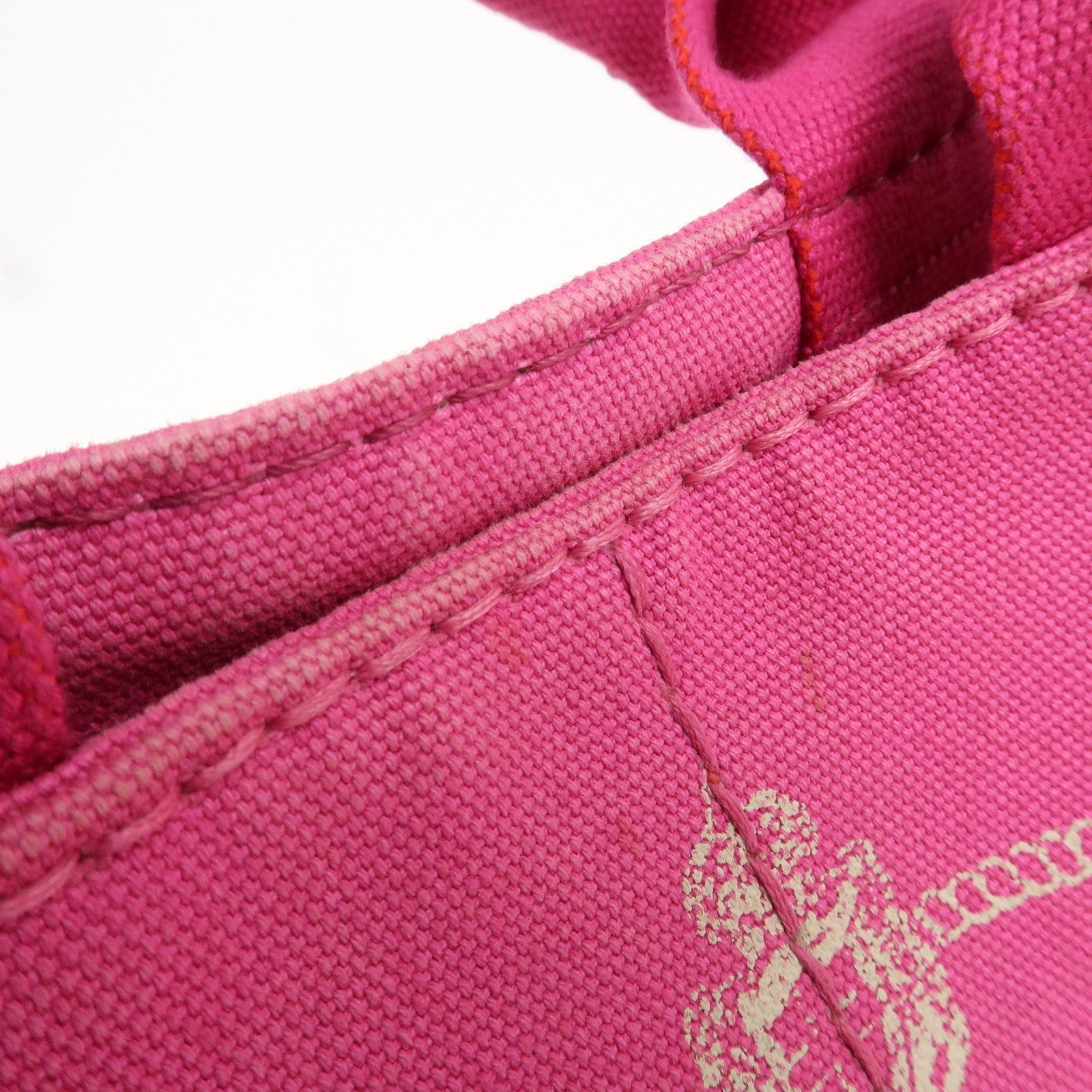 PRADA Canapa Canvas Tote Bag Hand Bag Pink BN1877
