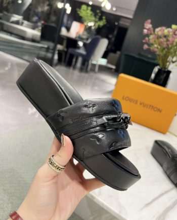 louis vuitton Jumbo Flatform Mule Black For Women LV