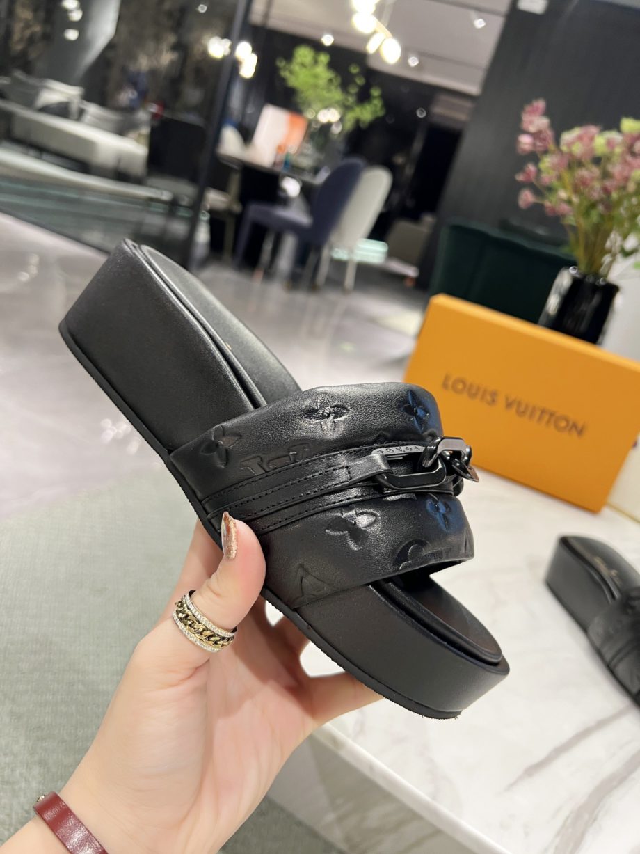 louis vuitton Jumbo Flatform Mule Black For Women LV