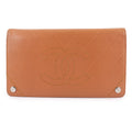 Chanel Brown Leather Coco Mark wallet accessories