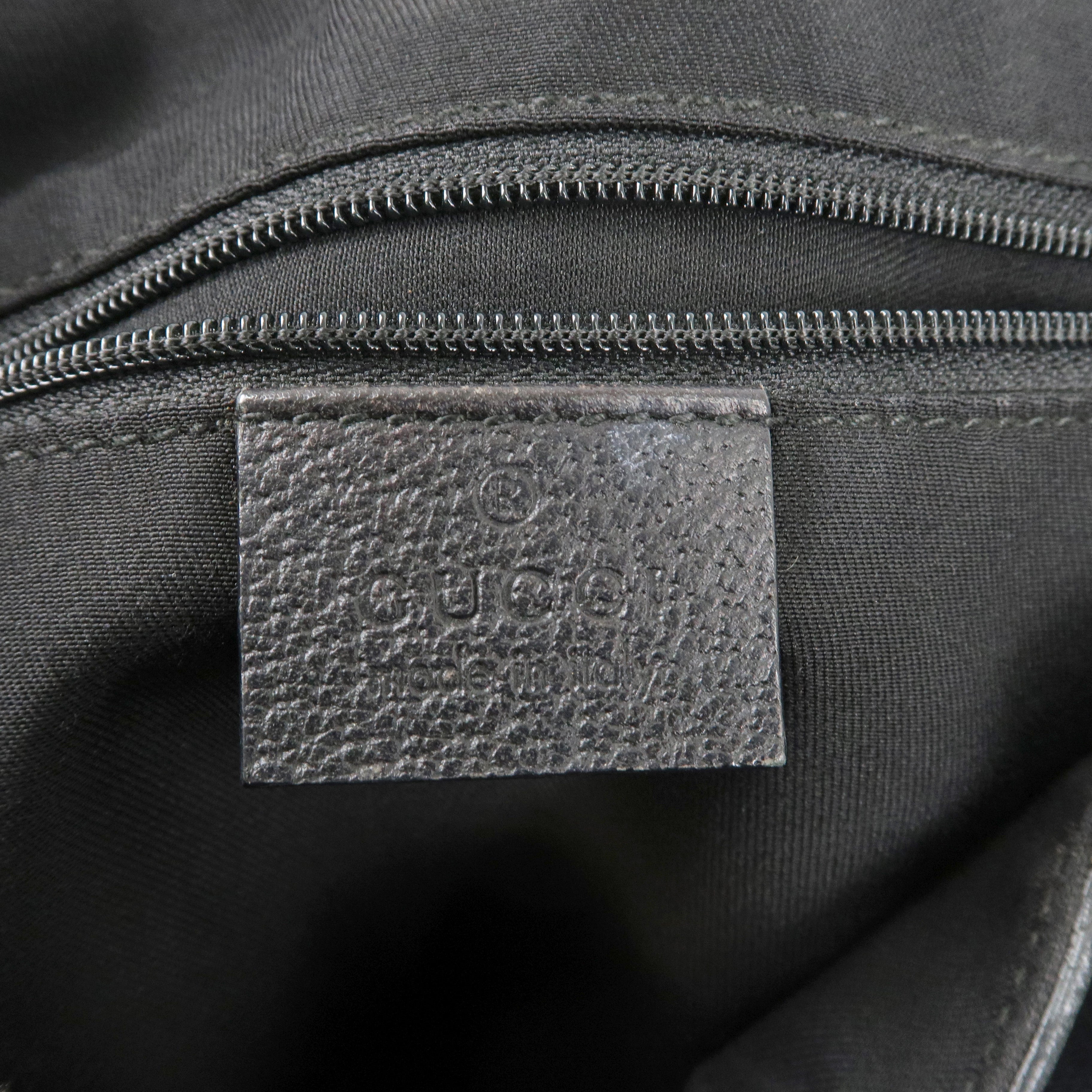 GUCCI Abbey GG Canvas Leather Tote Bag Hand Bag Black 146247