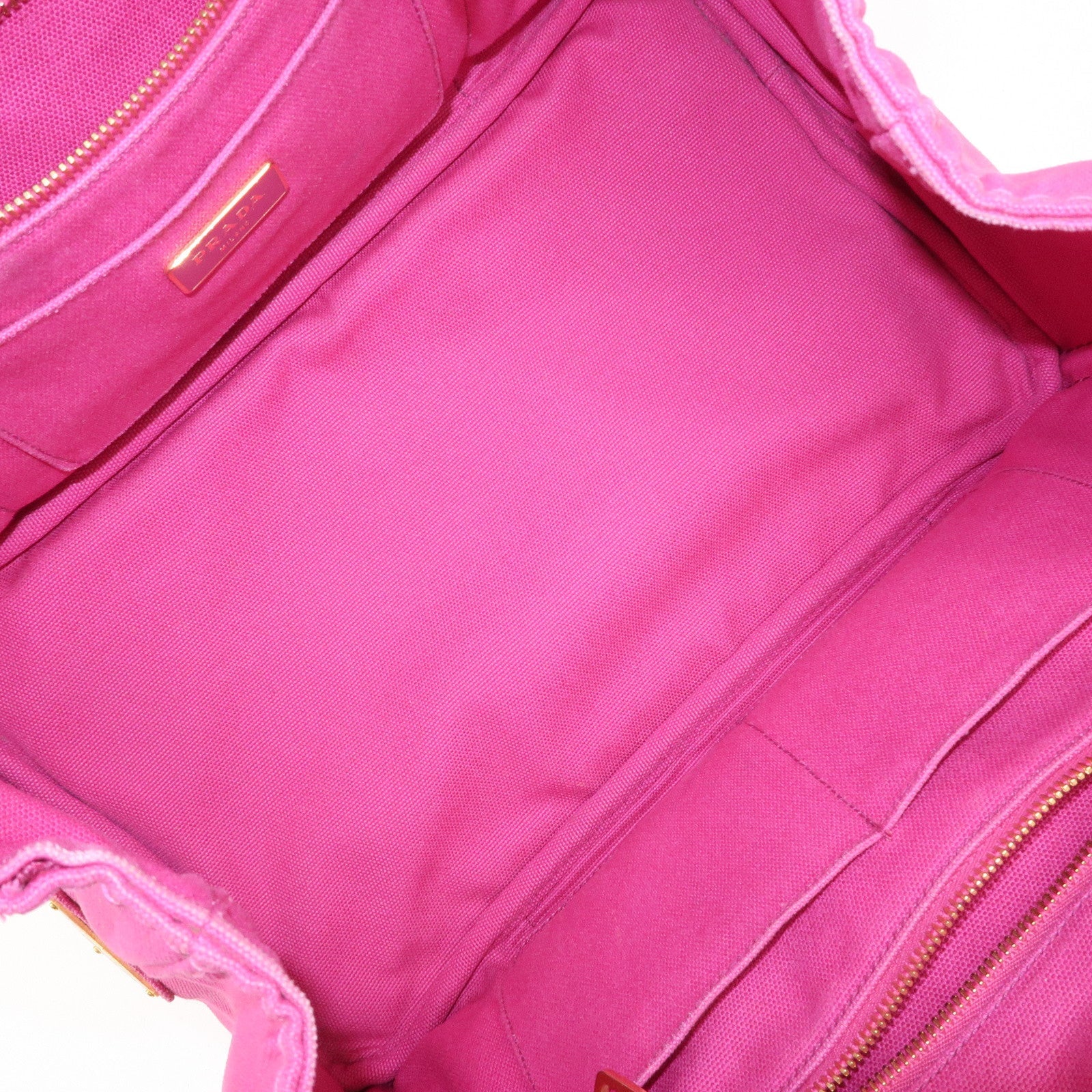 PRADA Canapa Canvas Tote Bag Hand Bag Pink BN1877