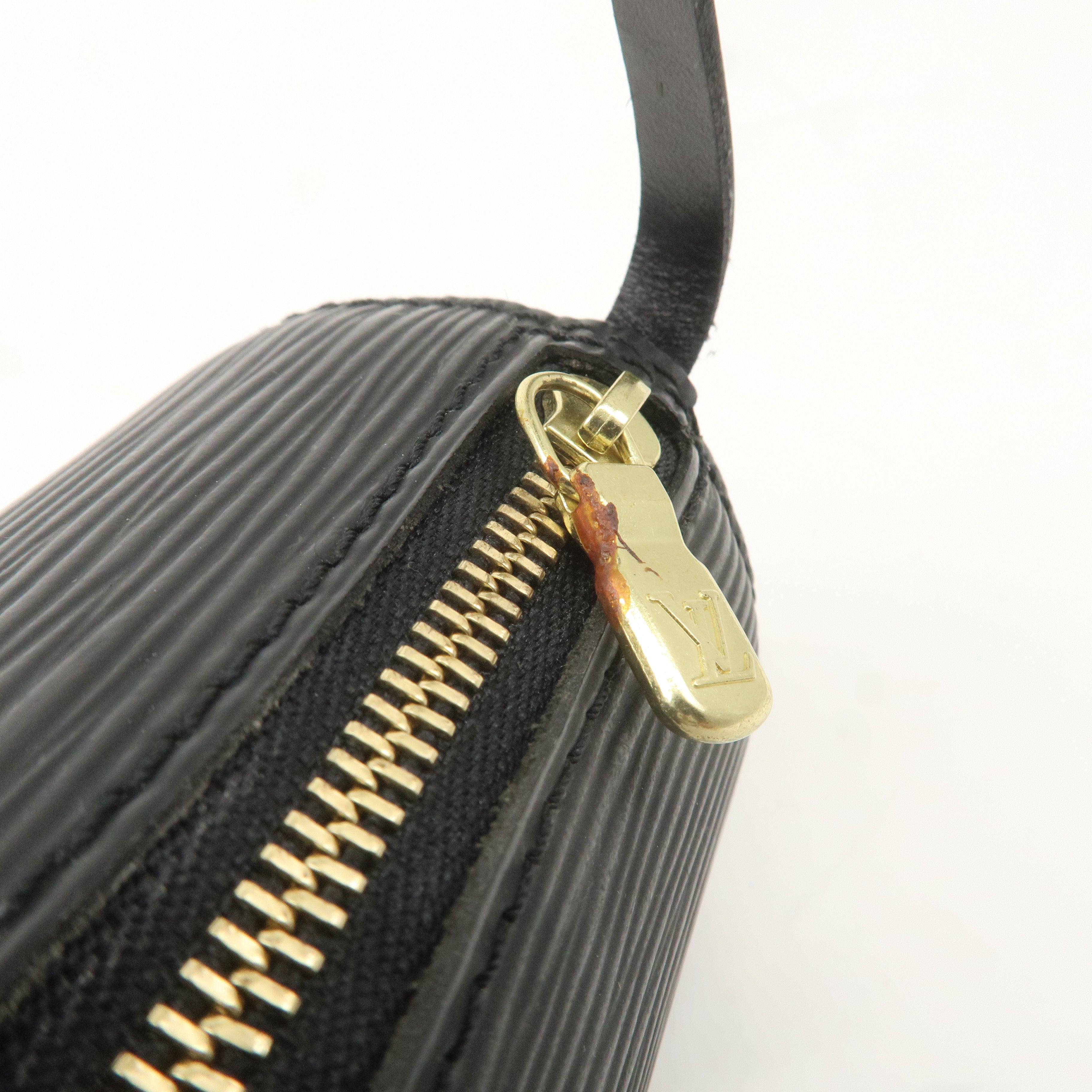 Louis Vuitton Epi Mini Pouch For Soufflot Hand Bag Noir Black F/S