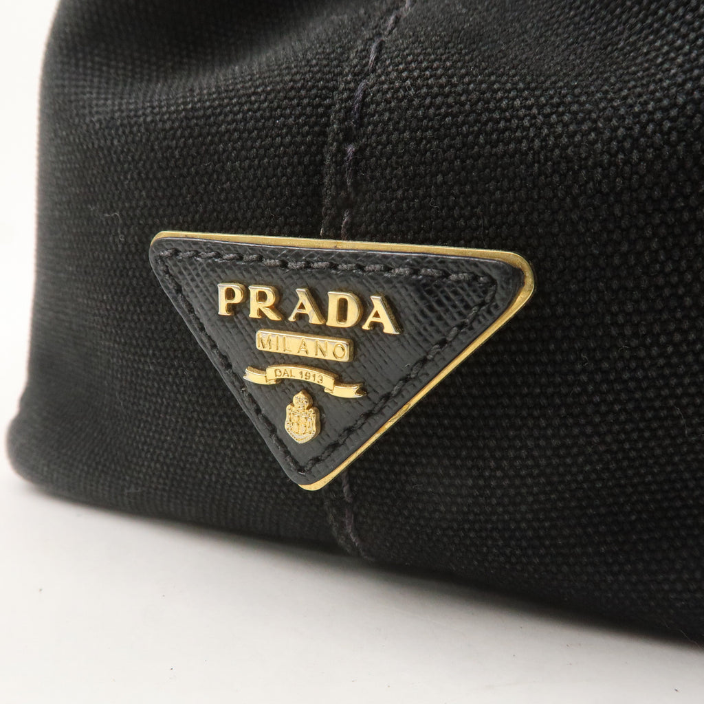 PRADA Canapa Mini Canvas 2Way Bag Black 1BG439