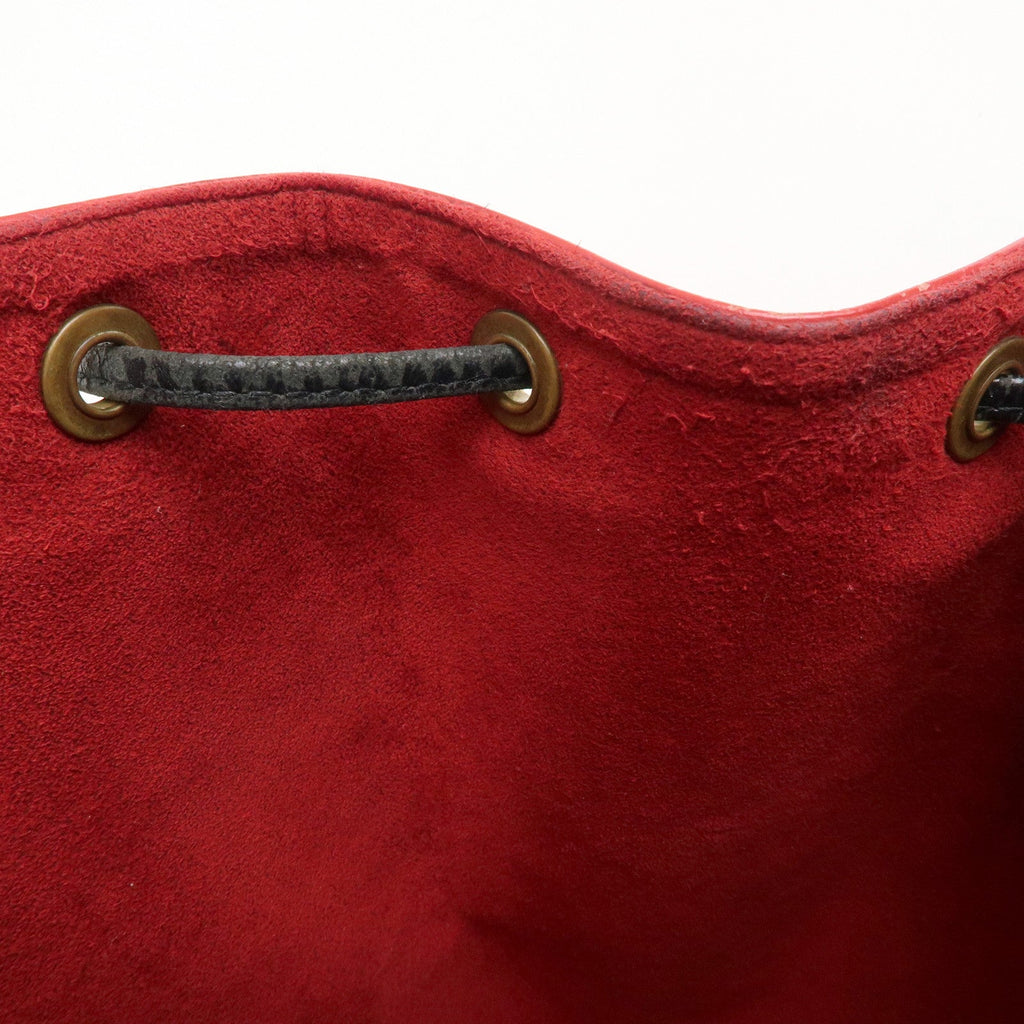 Louis Vuitton Epi Petit Noe Shoulder Bag Noir Castilian Red M44172