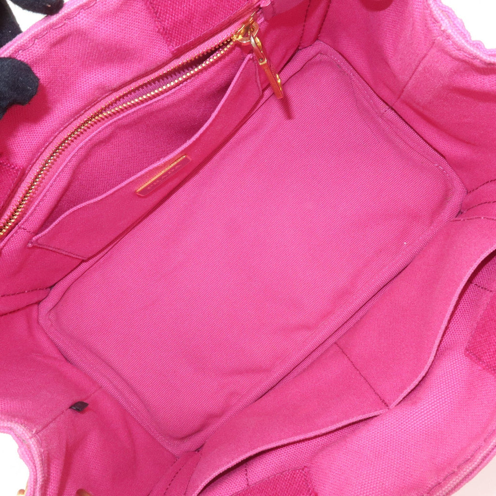 PRADA Logo Canapa Mini Canvas 2Way Shoulder Bag Pink B2439G