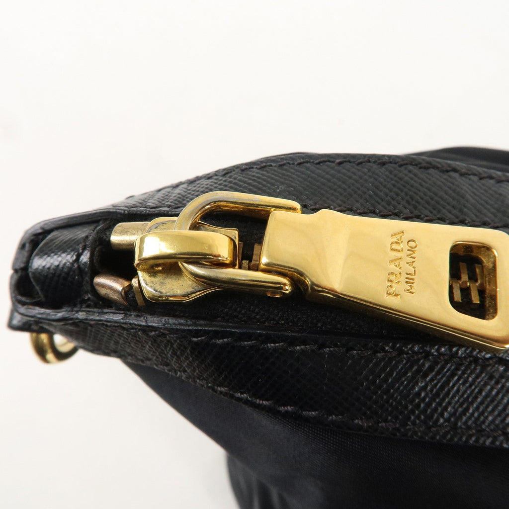 PRADA Logo Nylon Leather 2WAY Bag Shoulder Bag Black