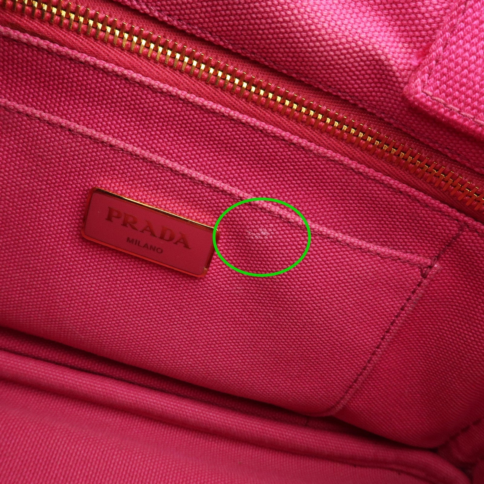 PRADA Canapa Mini Canvas Tote Bag Hand Bag Pink BN2439
