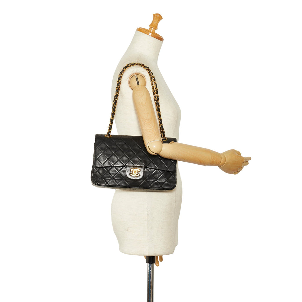 CHANEL Medium Classic Lambskin Double Flap Shoulder Bag