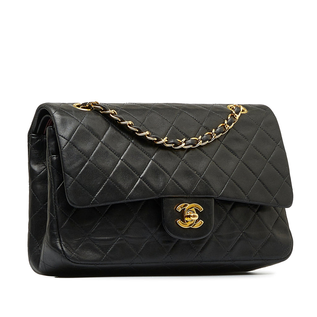 CHANEL Medium Classic Lambskin Double Flap Shoulder Bag