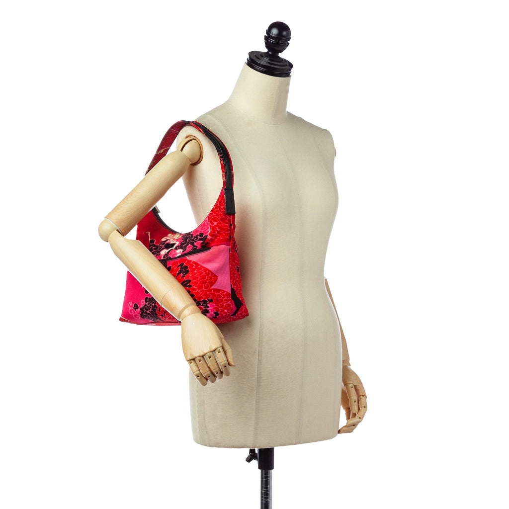 Gucci Flora Shoulder Bag Pink Printed Canvas