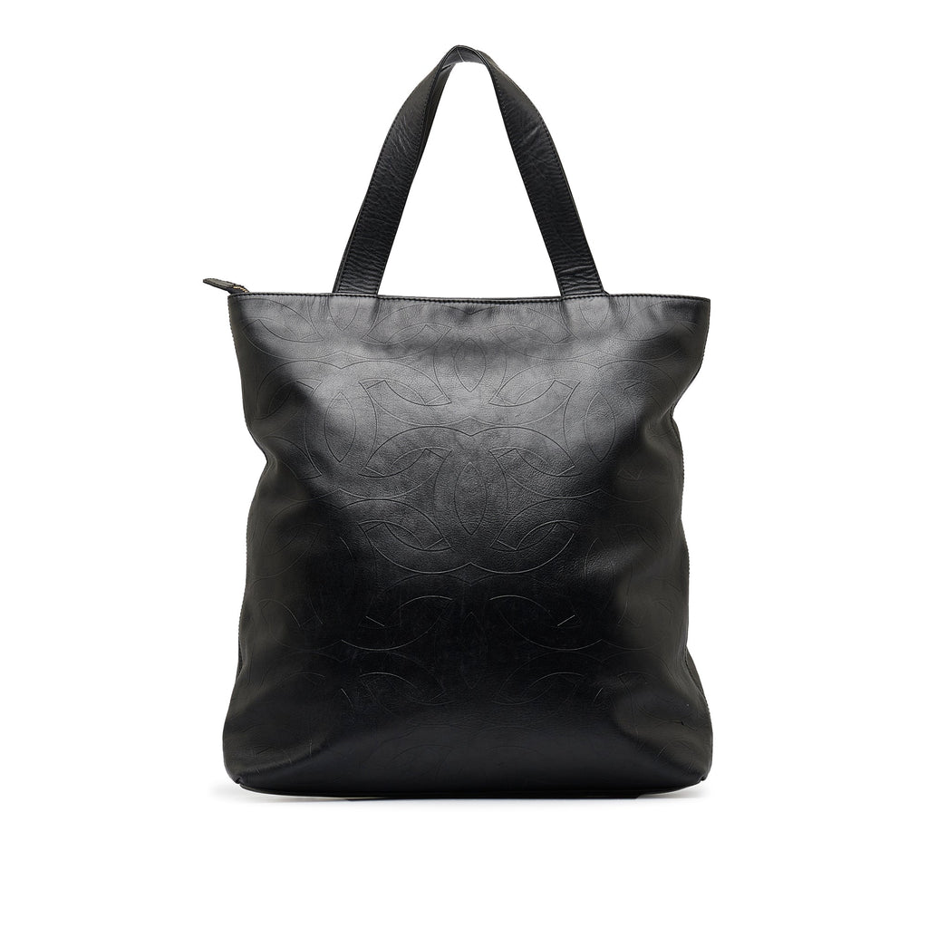 CHANEL CC Embossed Leather Tote Tote Bag