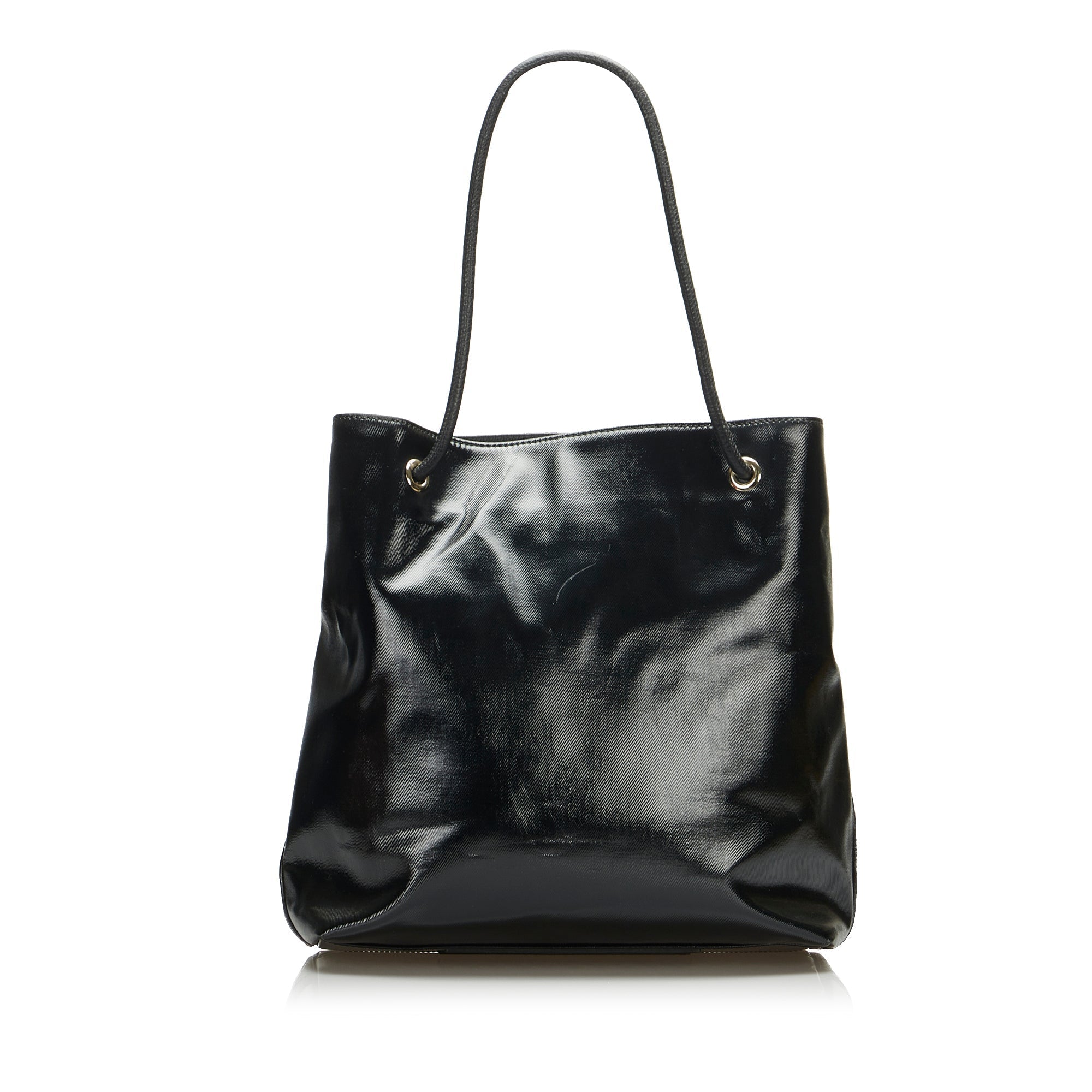 Gucci Gifford Tote Bag Black Patent Canvas