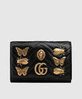 Gucci GG Marmont Continental Wallet With Animal Studs Black