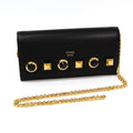 Fendi Black Leather Plexiglass Shoulder Wallet Bag SHA24918