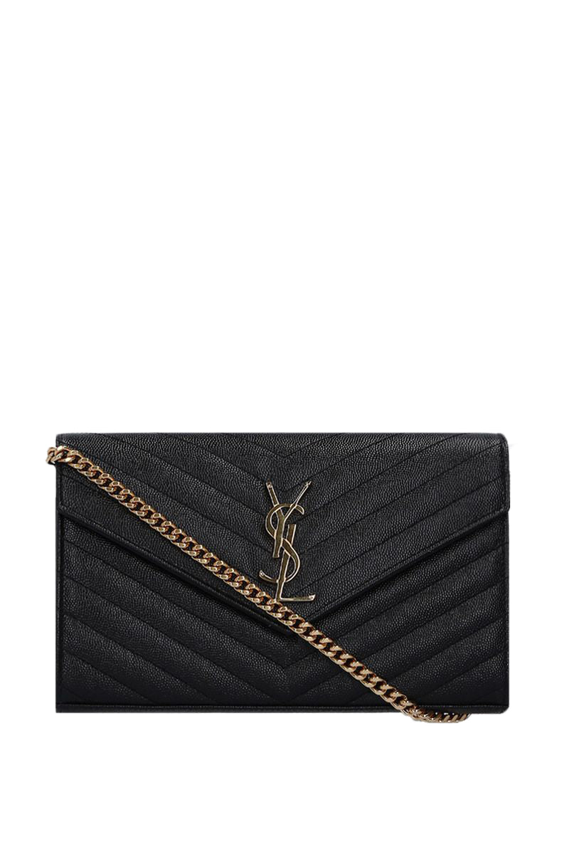 SAINT LAURENT Monogram Envelope Chain Wallet