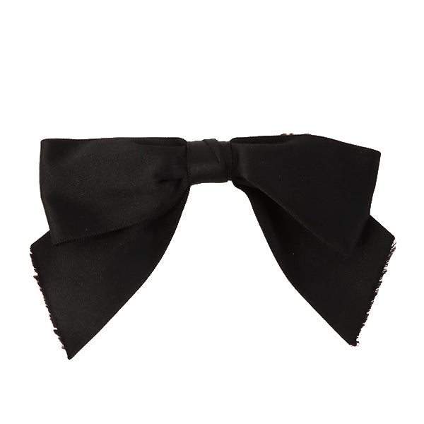 CHANEL Satin Ribbon Hair Clip Black