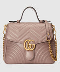 Gucci GG Marmont Small Top Handle Bag Dusty Pink Matelasé