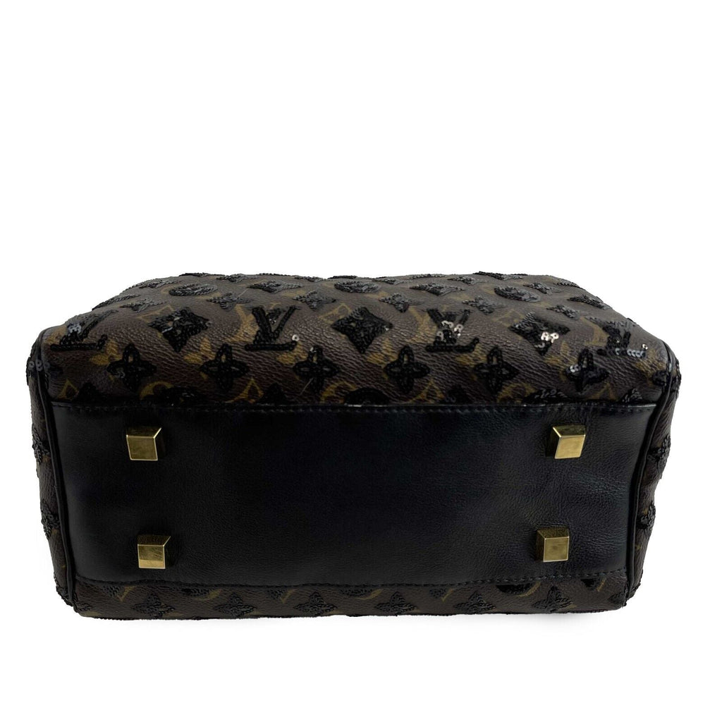 LOUIS VUITTON Monogram speedy 30 eclipse black sequined Brown Black Handbag