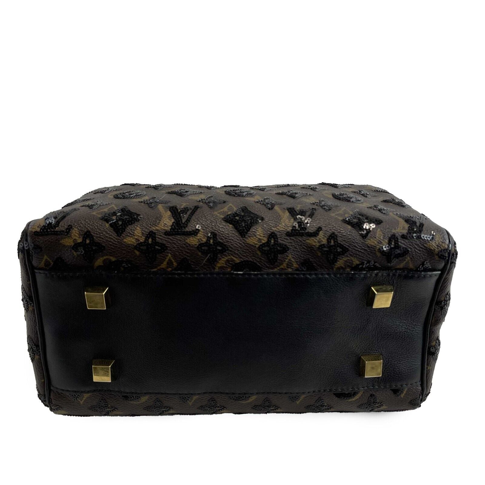 LOUIS VUITTON Monogram speedy 30 eclipse black sequined Brown Black Handbag