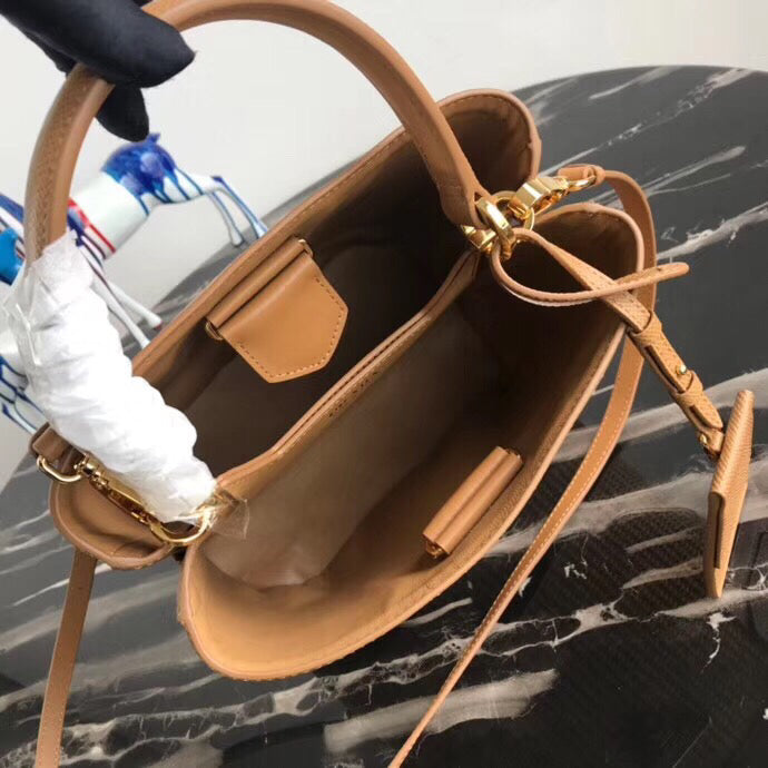 Prada Panier Medium Straw Brown Bag