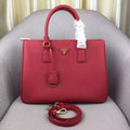 Prada Medium Galleria Bag In Red Saffiano Leather