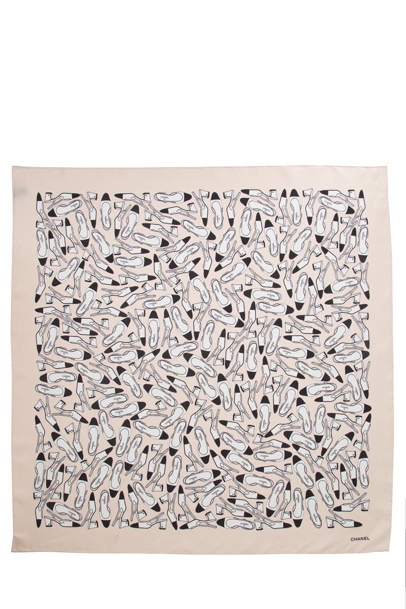 Chanel Blush Silk Shoe Printed Scarf