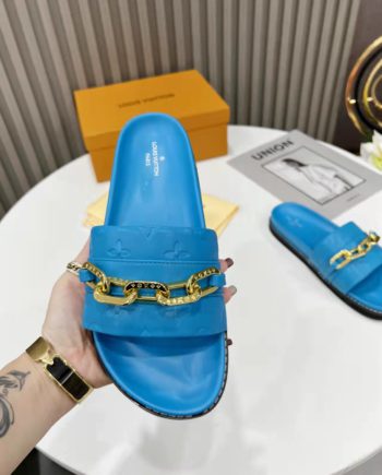 louis vuitton Sunset Flat Comfort Mule Blue For Women LV