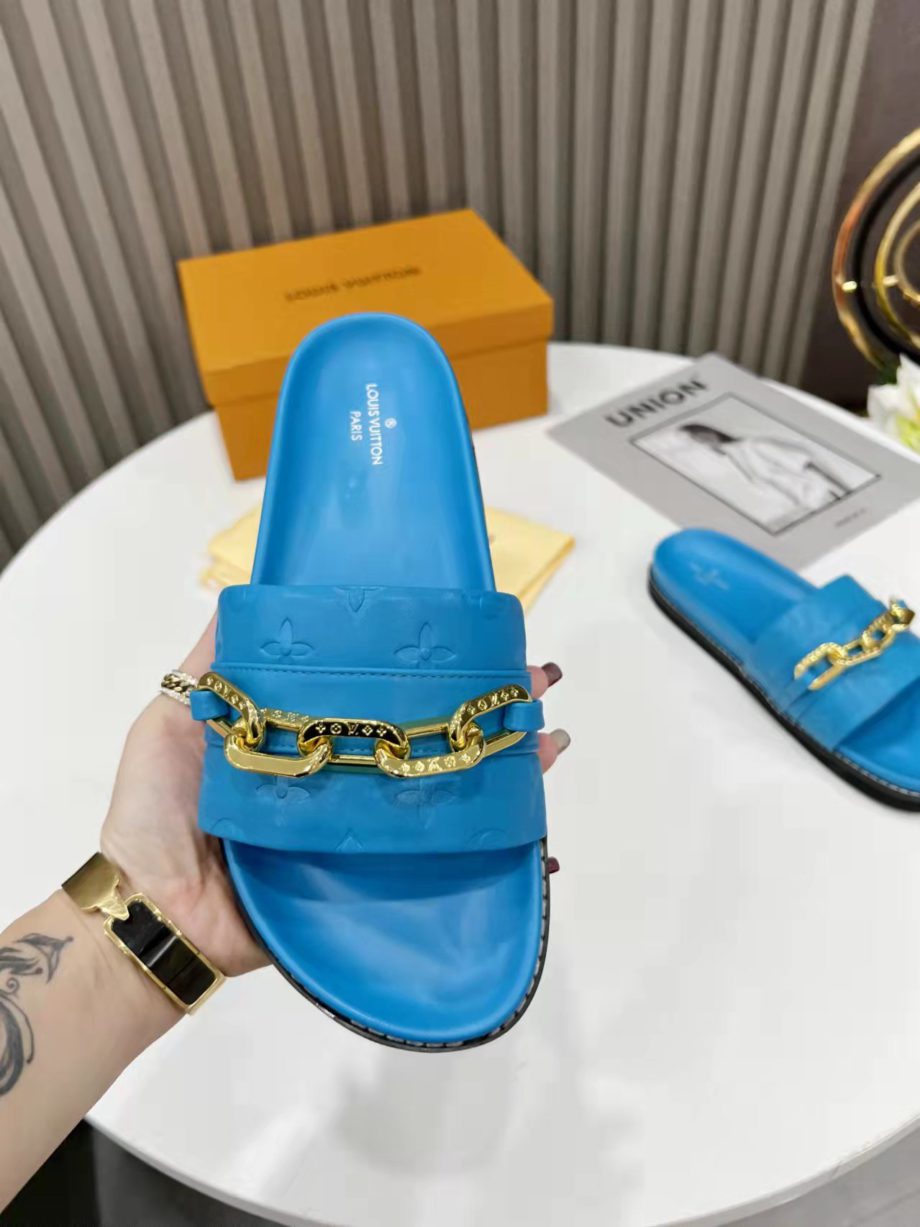 louis vuitton Sunset Flat Comfort Mule Blue For Women LV