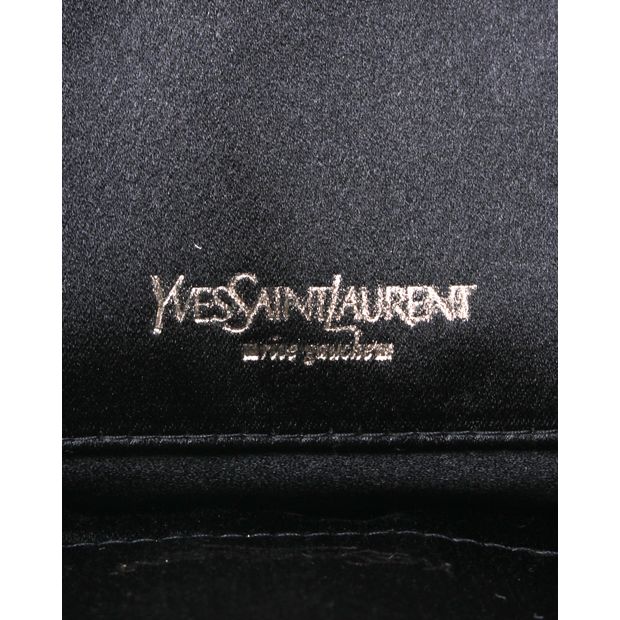 YVES SAINT LAURENT Black Silk And Velvet Frame Bag