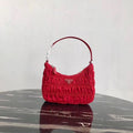 Prada Hobo Mini Bag In Red Nylon