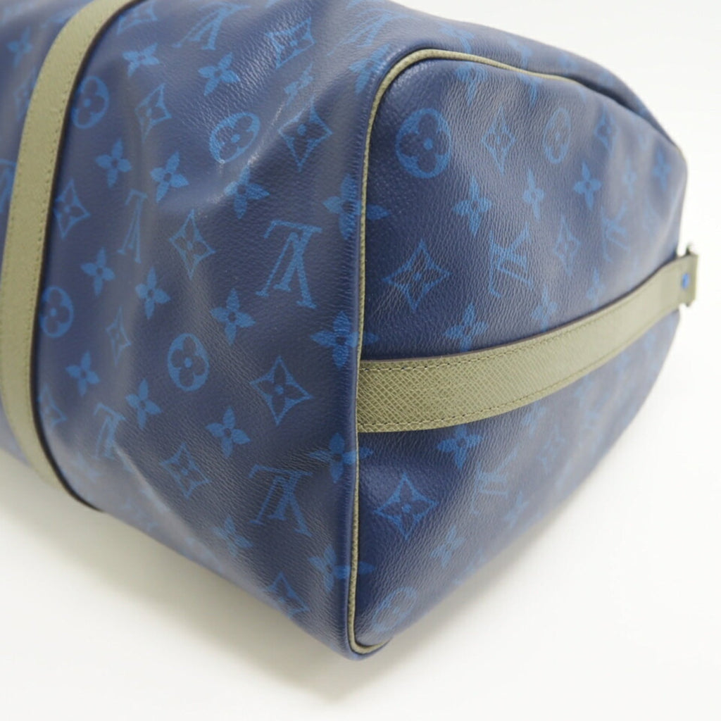 LOUIS VUITTON M43855 Keepall Bandouliere 45 Monogram Pacific Boston Bag Blue Unisex