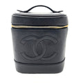 CHANEL Vanity Bag Coco Mark Caviar Skin Women's Black