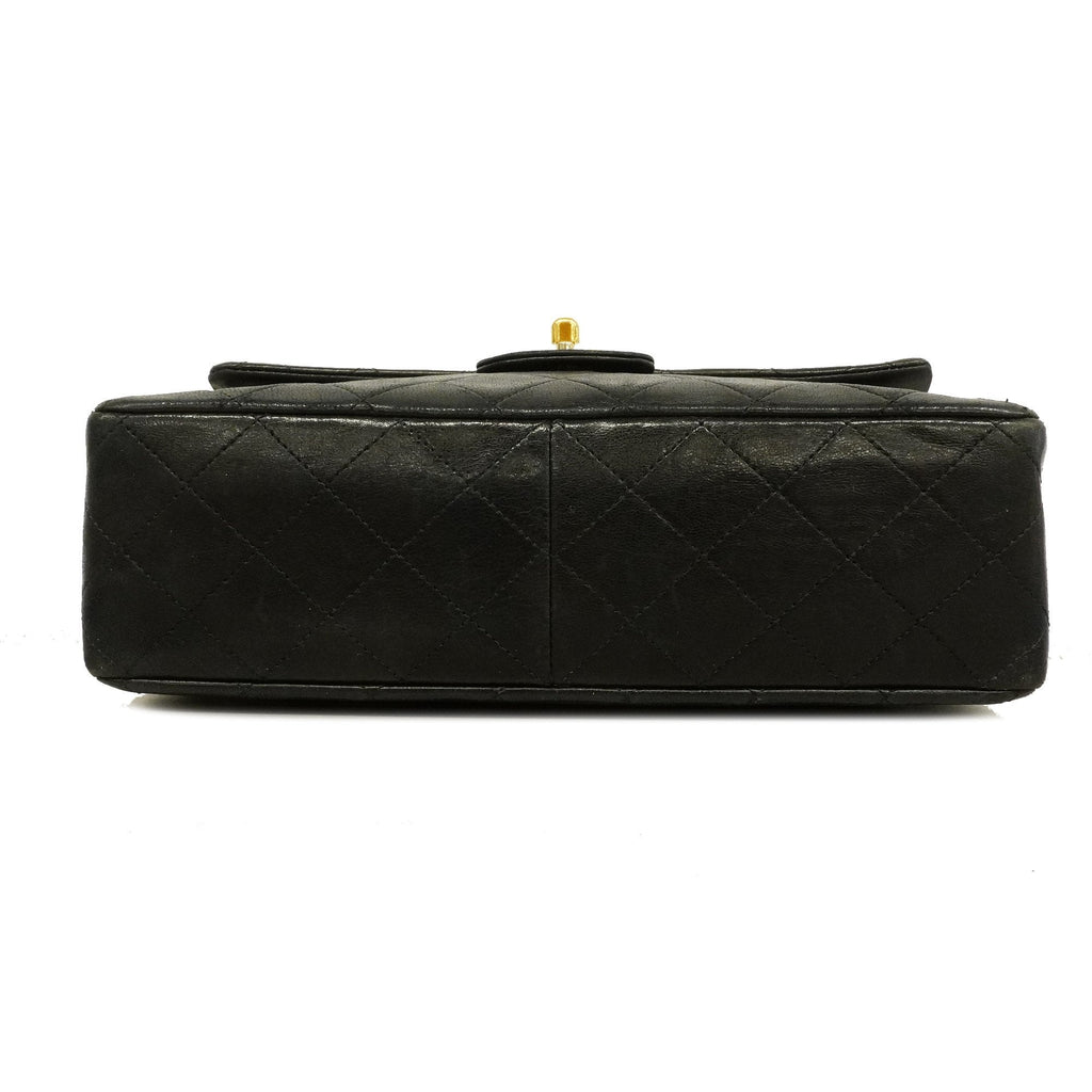 Chanel Matelasse W Flap W Chain Women's Leather Shoulder Bag Black