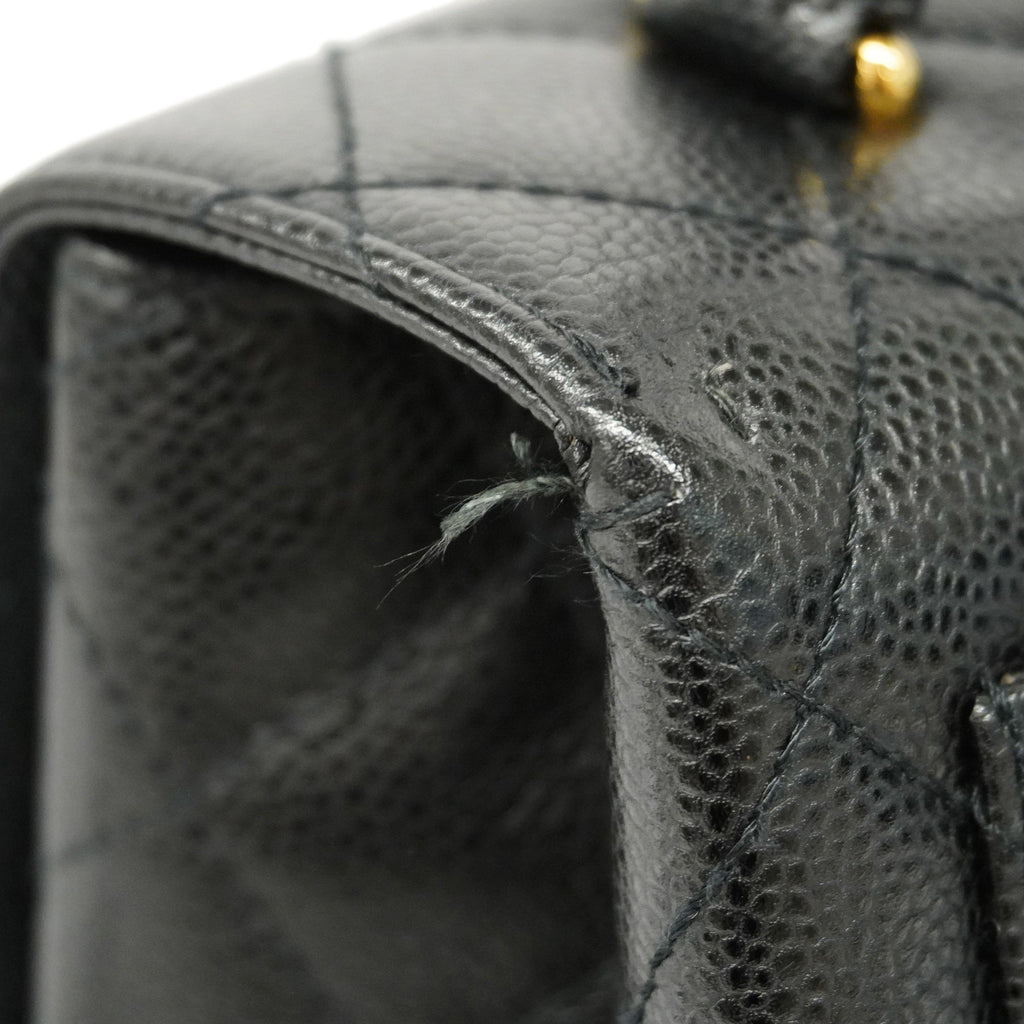 CHANEL[3ca0422]  handbag Matelasse caviar skin black gold metal
