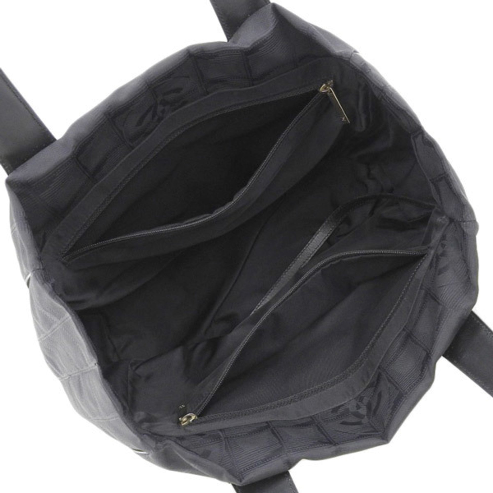 CHANEL Nylon New Line PM Tote Bag Black Ladies