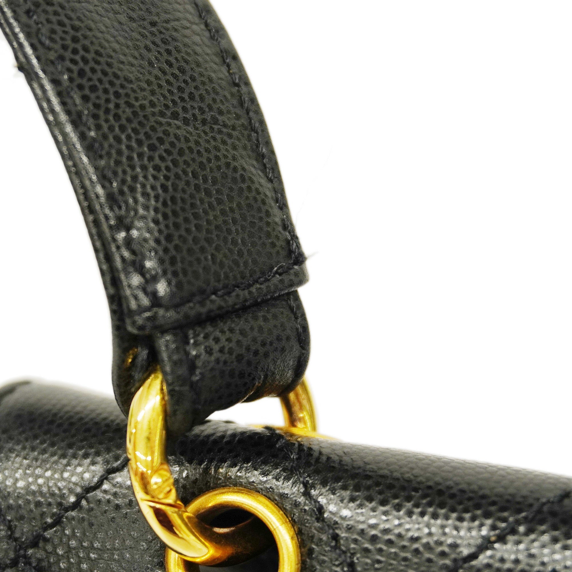 CHANELAuth  Matelasse Shoulder Bag Women's Caviar Leather Shoulder Bag Black