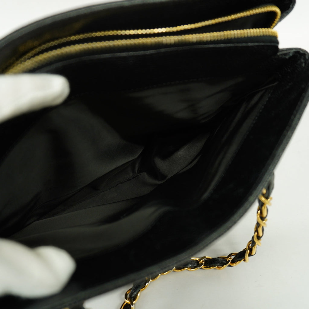 CHANELAuth  Reprint Tote Women's Caviar Leather Bag Black