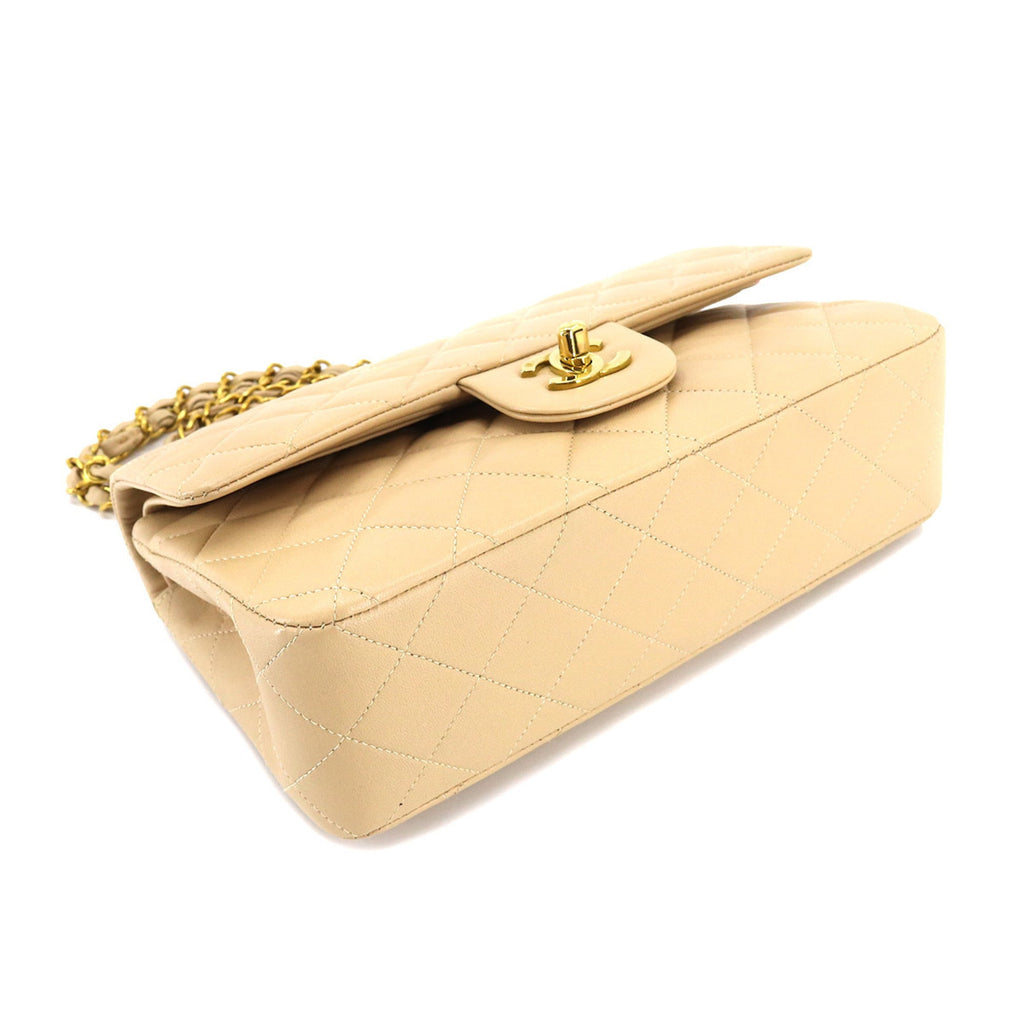 CHANEL Matelasse 23 Chain Shoulder Bag Leather Beige A01113 Vintage Coco Mark Gold Hardware