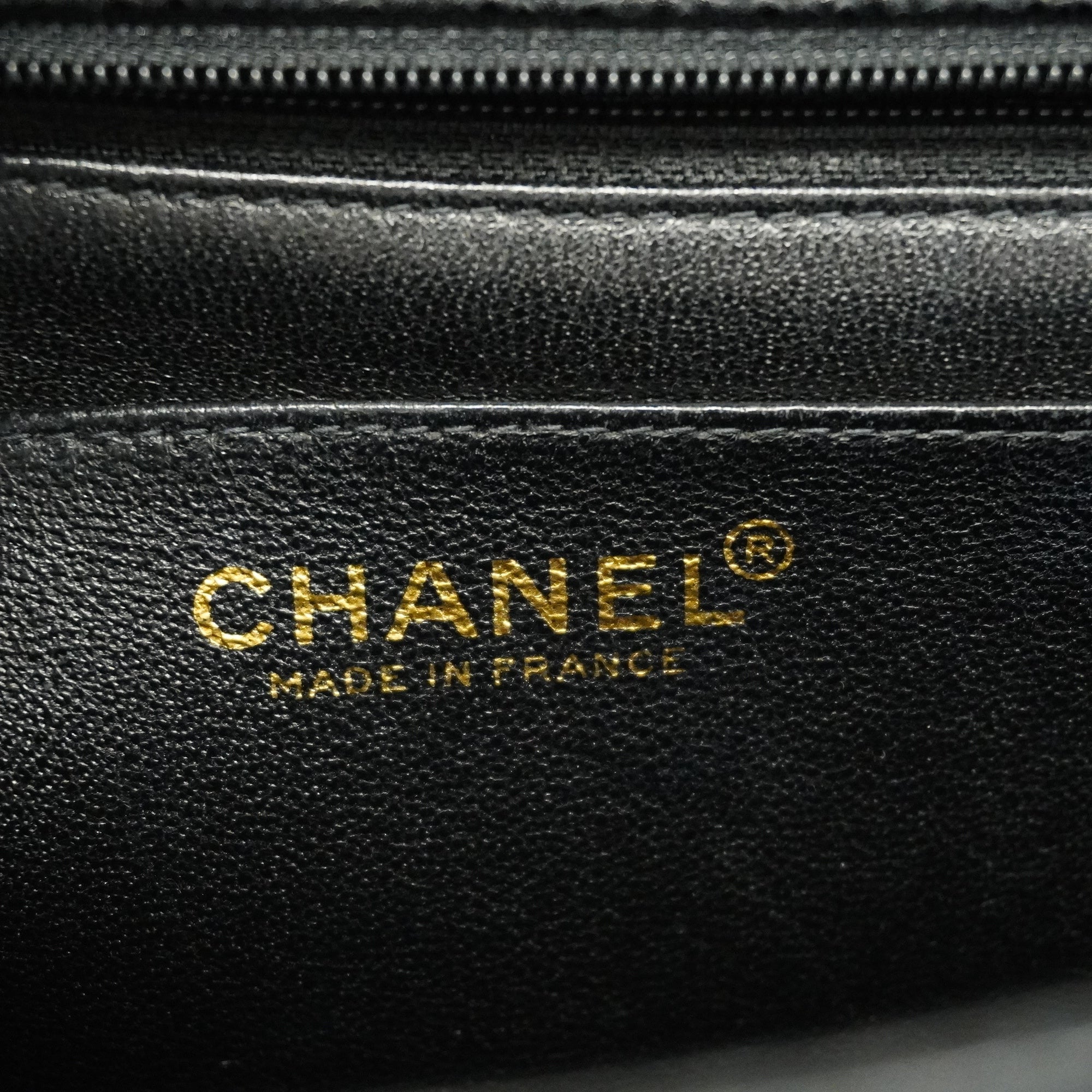 CHANEL[3ca0422]Auth  handbag Matelasse caviar skin black gold metal