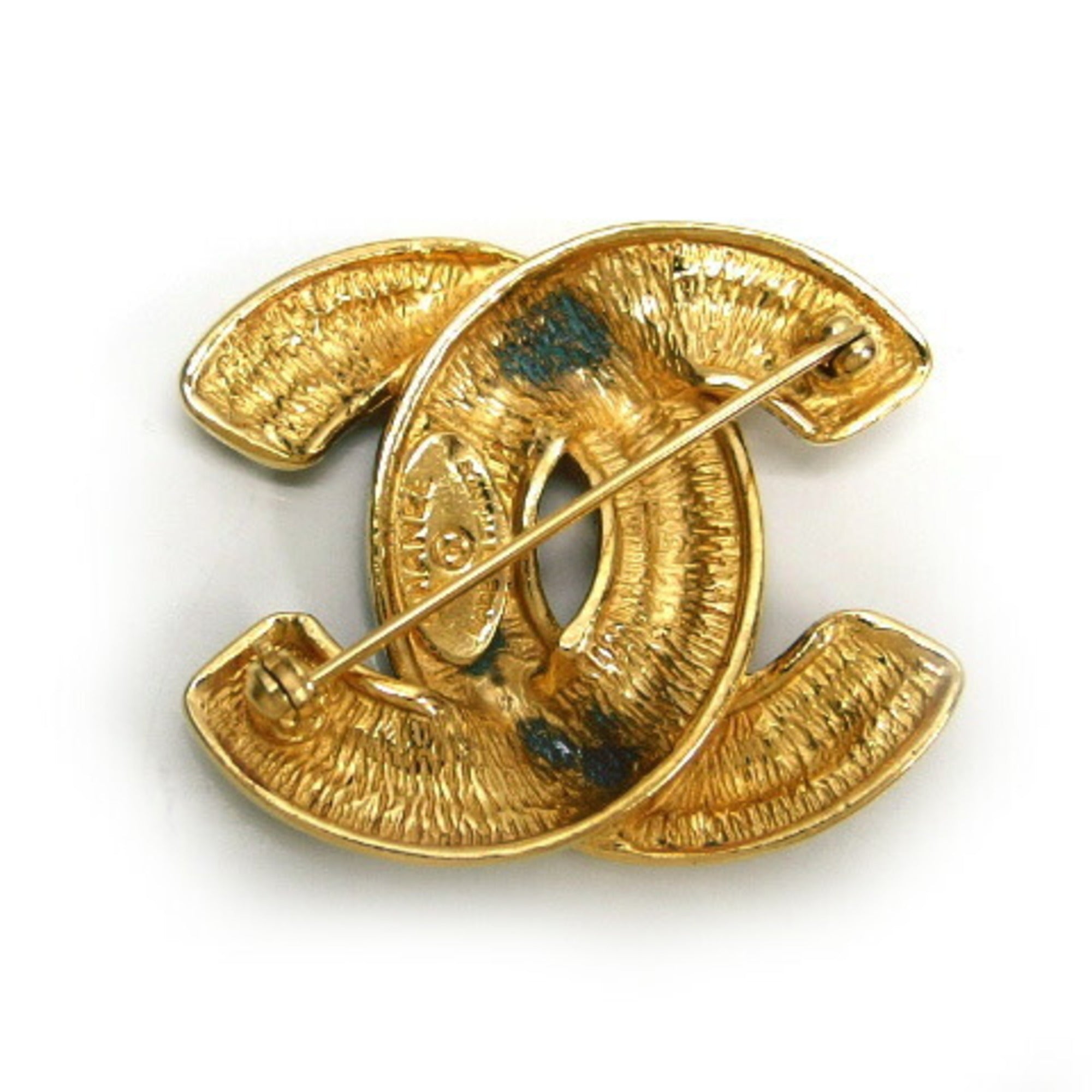 CHANEL Cocomark Matelasse Brooch Gold