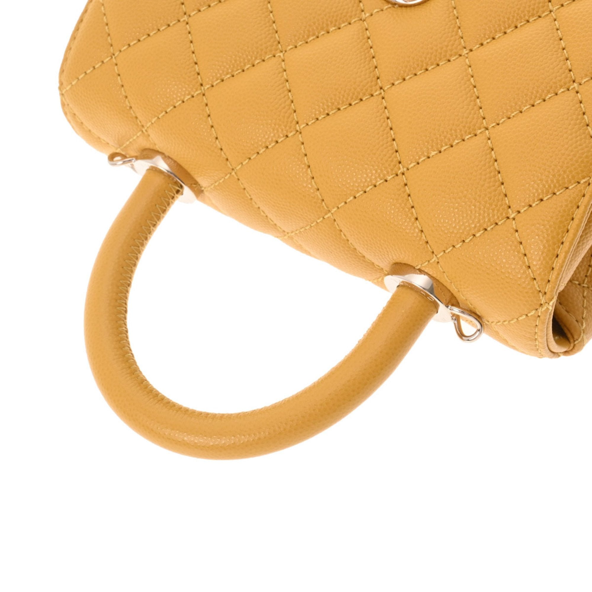 CHANEL matelasse XXS yellow AS2215 ladies caviar skin bag