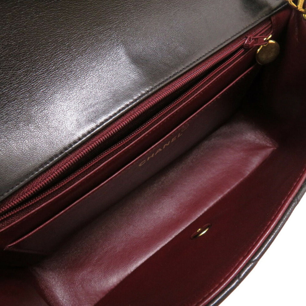 CHANEL Diana 25 Matelasse No. 4 Lambskin Black Gold Chain Shoulder Bag Coco Mark