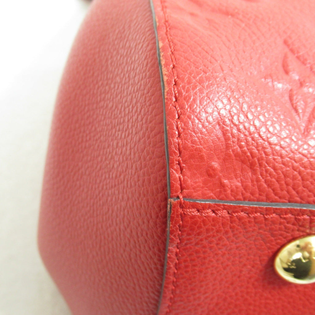 LOUIS VUITTON Montaigne MM Shoulder Bag Red Cerise Monogram empreinte leather M41194