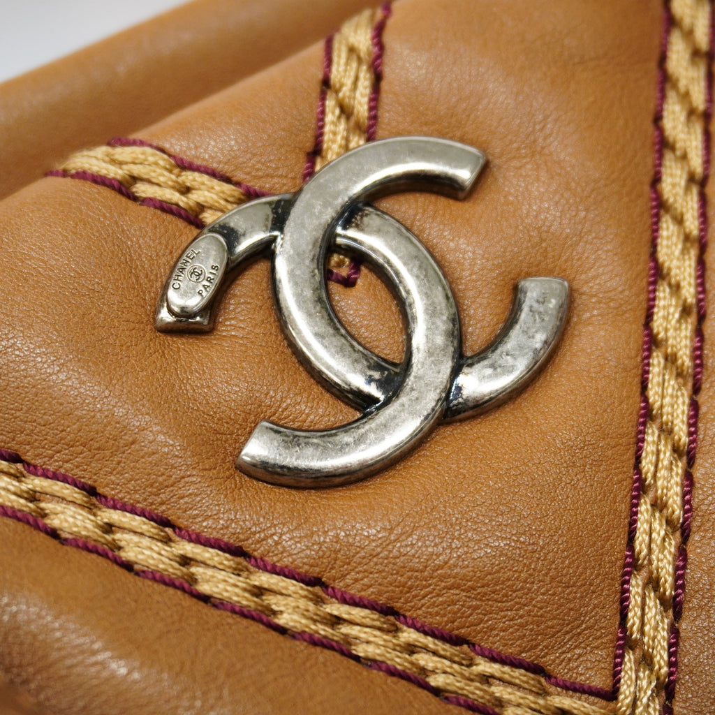 CHANELAuth  2WAY Bag V Stitch Chain Shoulder Women's Leather Handbag