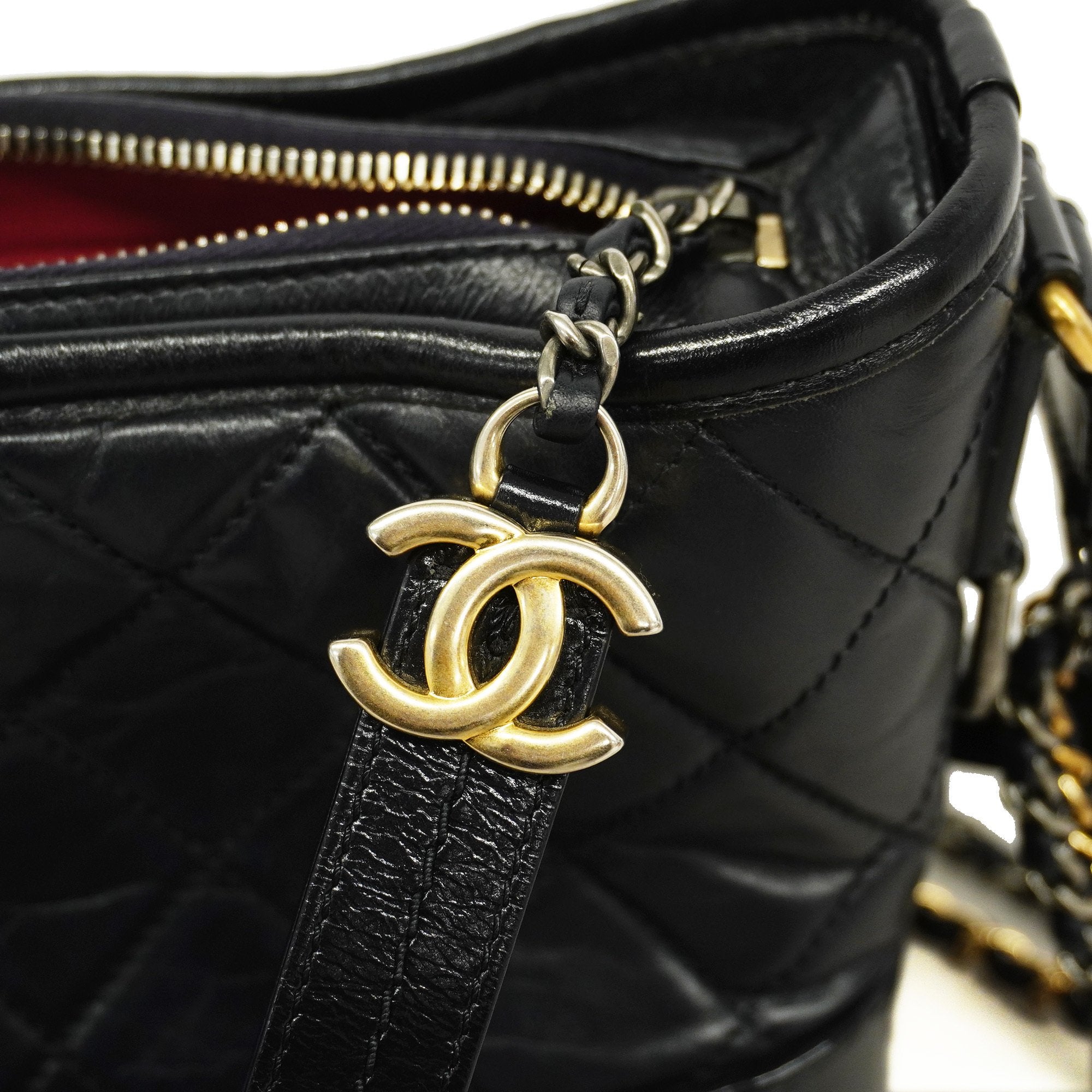 Chanel Gabriel Gabriel De Women's Leather Shoulder Bag Black