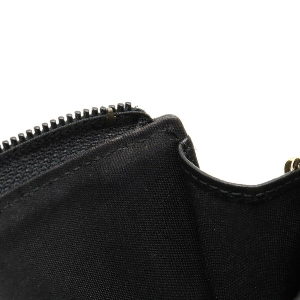 CHANEL Cocomark Coin Case Purse L-shaped Leather Black A68885