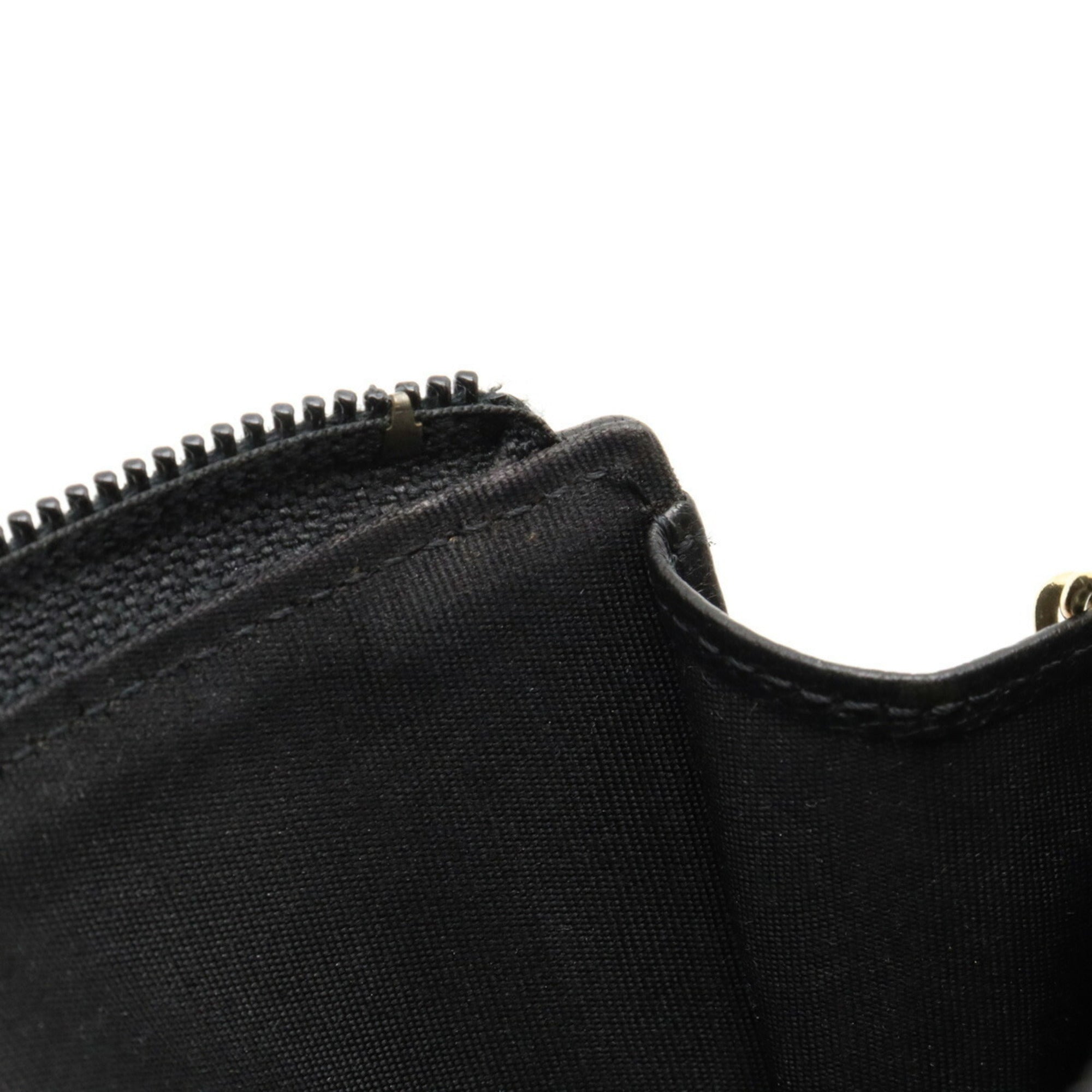 CHANEL Cocomark Coin Case Purse L-shaped Leather Black A68885
